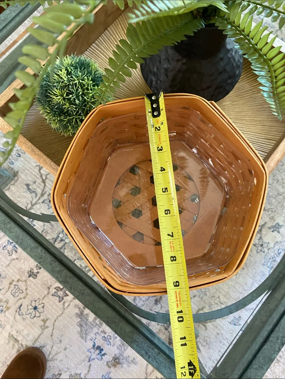 EUC LONGABERGER GENERATIONS HEXAGON BASKET W LINER